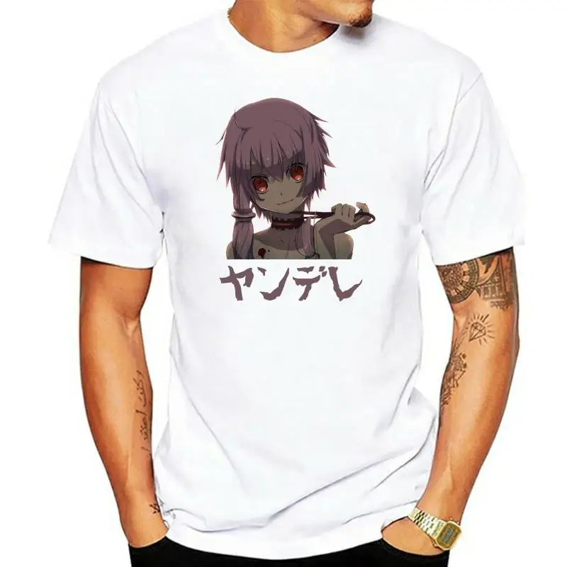 New Designing Mens T-shirts Anime Yandere Mirai Nikki Short Sleeve 100% Cotton Crew Neck T-shirt For Adult Tshirt