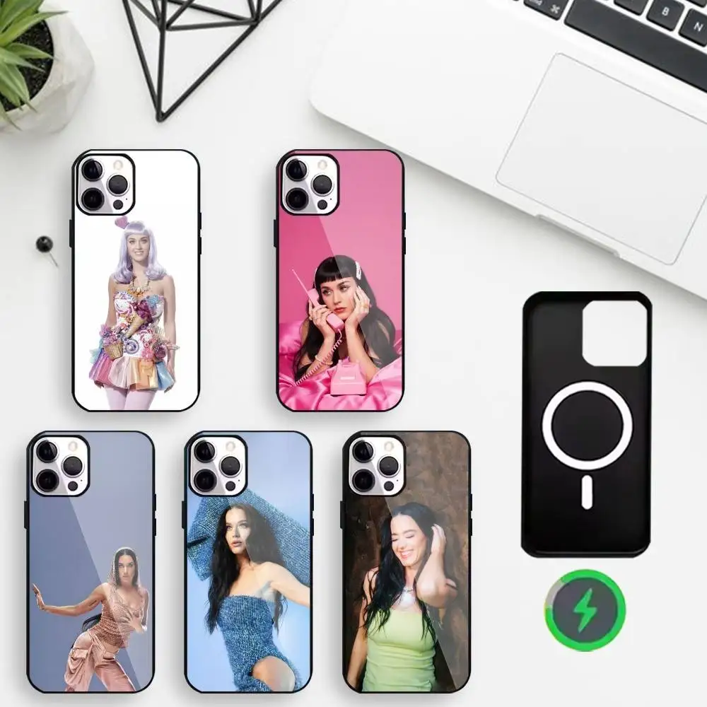 

American pop singer K-Katy Perry Phone Case For iPhone17,16,15,14,13,12,11 Plus,For Magnetic Wireless Charge Cover