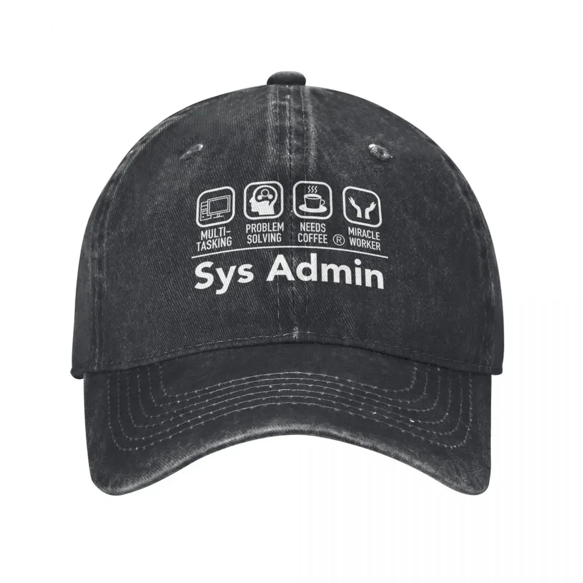 Computer System Administrator Unix Linux Sys Admin SysAdmin Baseball Cap Hat Man For The Sun Gentleman Hat For Men Women's