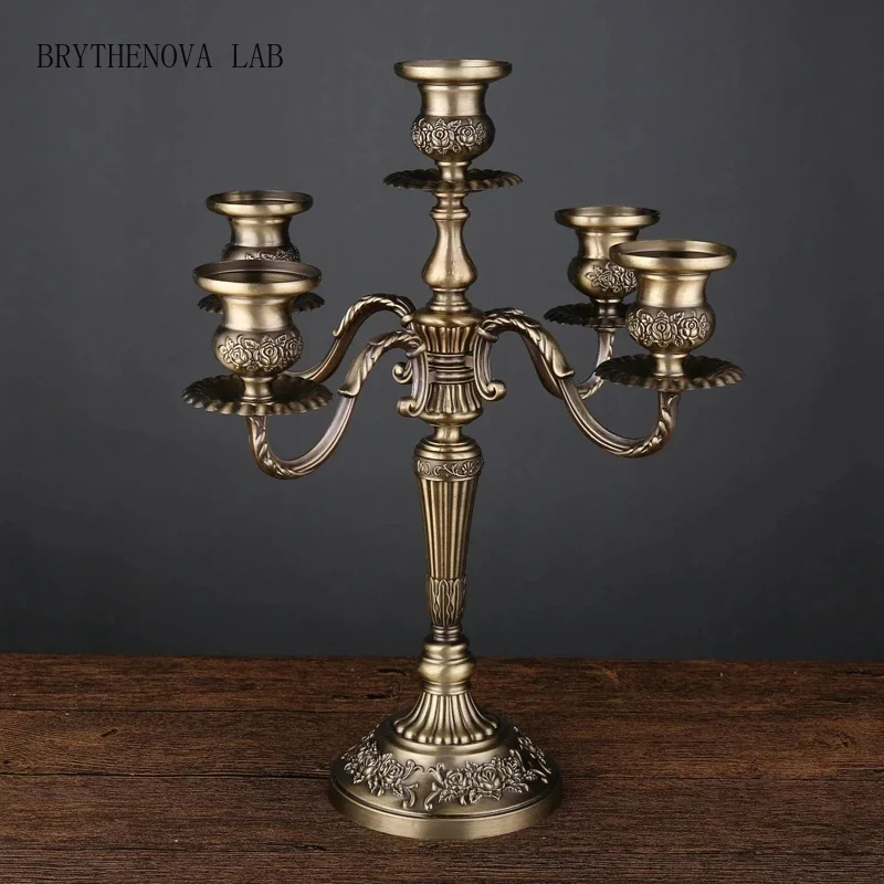 New Bronze Candelabra Metal 5-arms/3 arms Candle Holders Wedding Sticks Decoration Event Stand Table Centerpiece