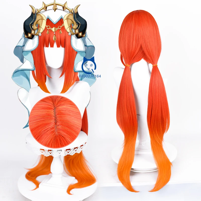 Genshin Impact Nilou Cosplay Hot Sale Wig Long Straight Red Orange Gradient Wig Game Anime Expo Heat Resistant Synthetic Wigs