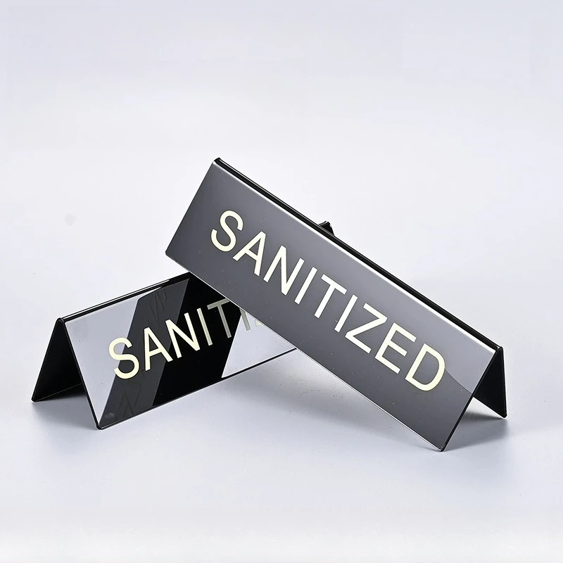 Acrylic sanitized sign - tabletop 