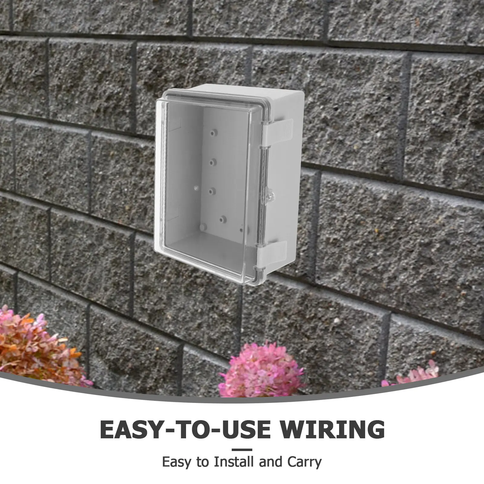 Compact Waterproof Electrical Junction Box Plastic Outdoor Dustproof Project Enclosure Hinged Shell Mounting Plates
