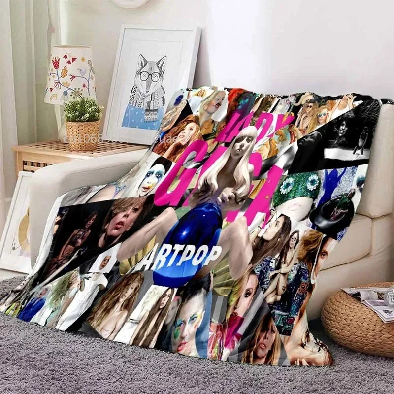 

Lady Gaga Poster Blanket Music Fans Album Cover Throw Soft Cozy Home Travel Bed Plush Gift