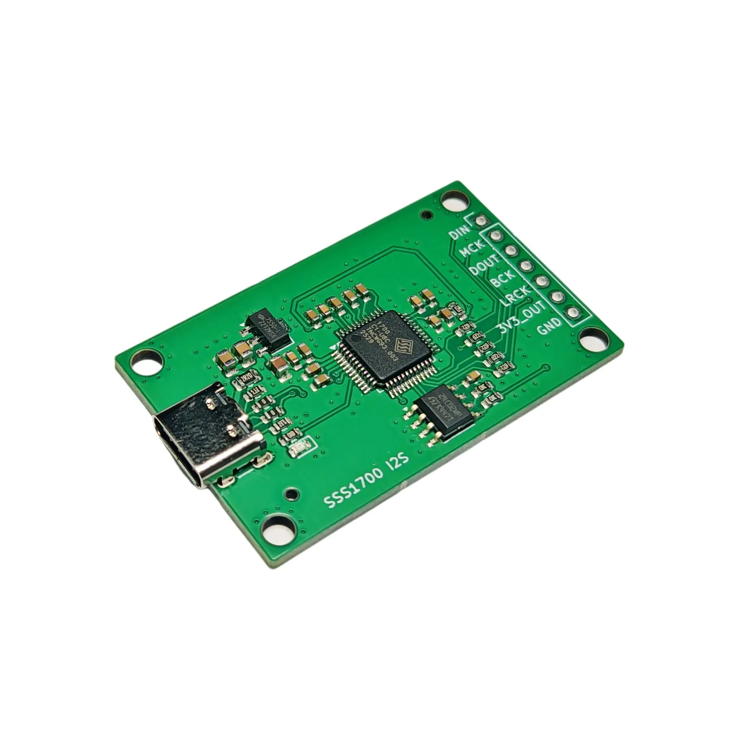 SSS1700 USB sound card Type-C interface to I2S IIS digital interface audio input/output module