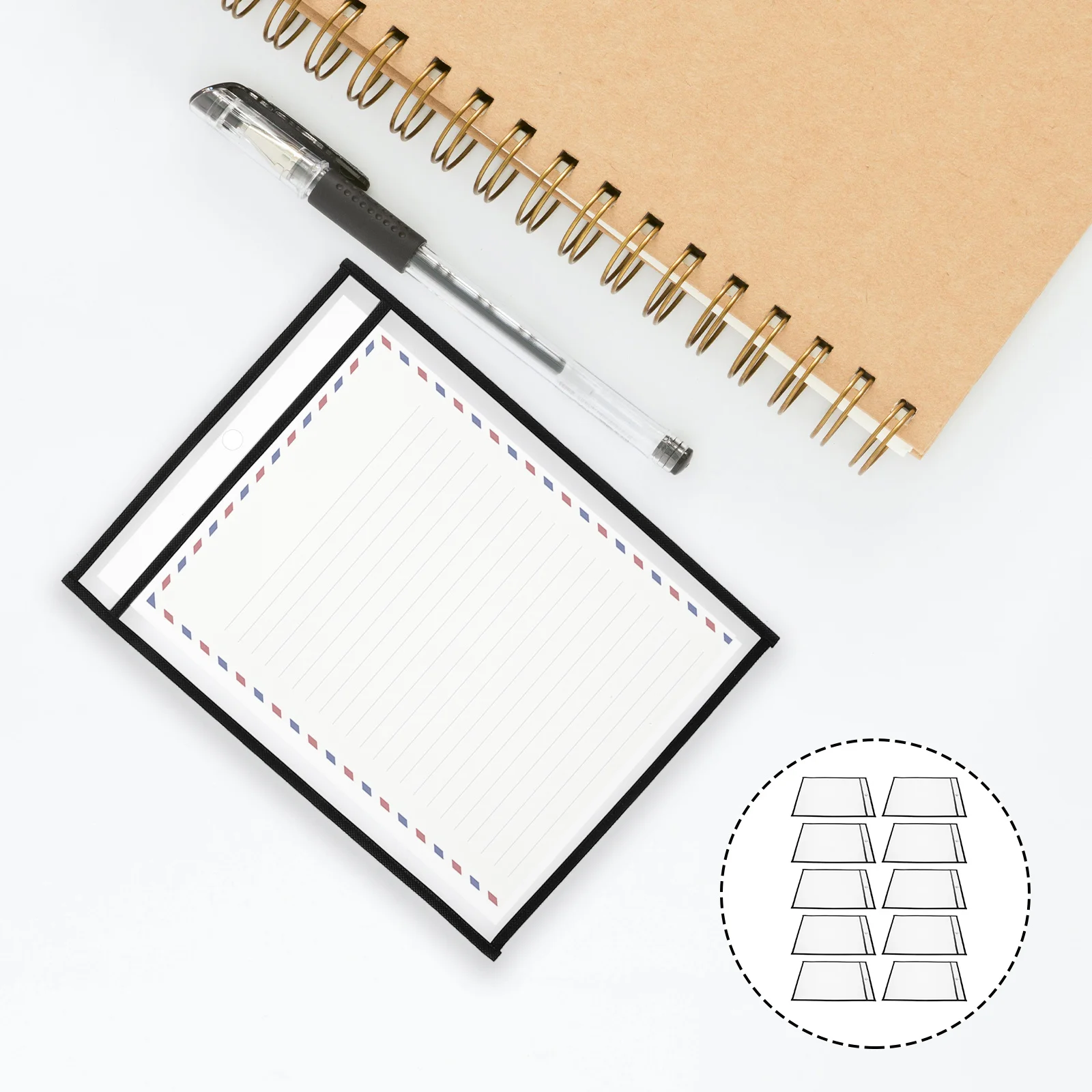 

6Pcs Document Sleeves Waterproof Paper Storage Holders Clear Transparent File Protectors for School Work Office Organization