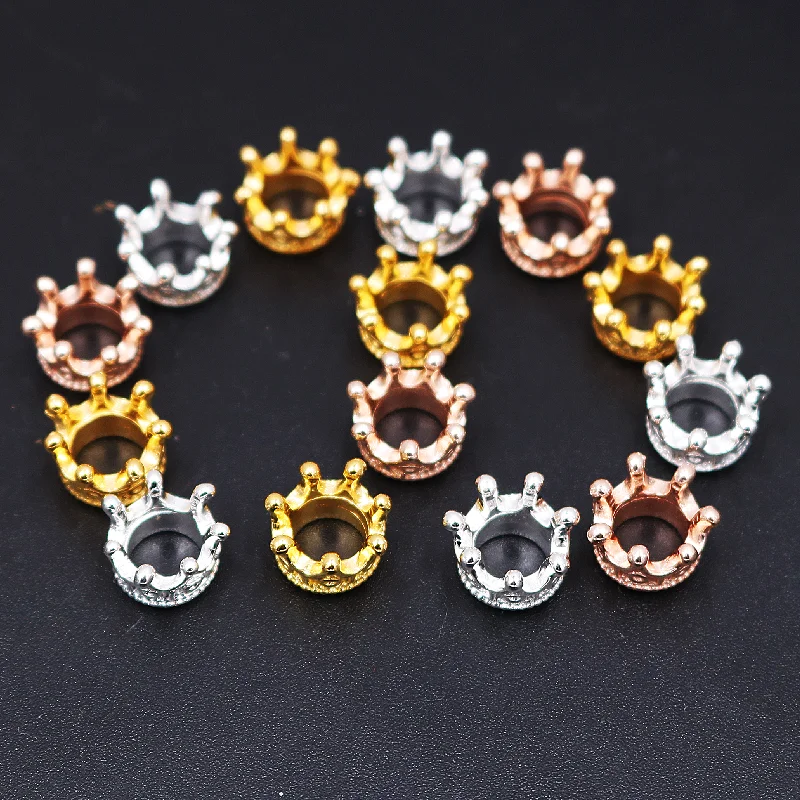 18pcs Mixed Tricolor Cute Princess Crown Pendant DIY Charm Pop Jewelry Crafts Handmade Metal Accessories 10*8mm P1145