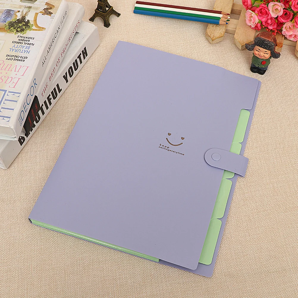 Multi-Layer Document Organizer com Snap Closure, File Folders, Expandindo Acordeão
