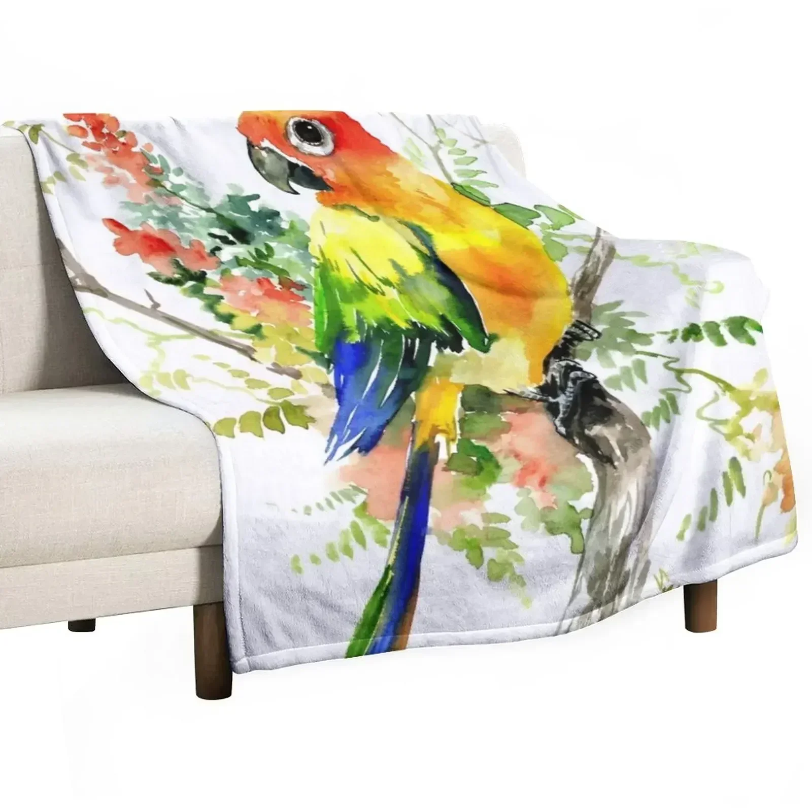 Sun Conure Parakeet Throw Blanket Shaggy heavy to sleep Loose Blankets