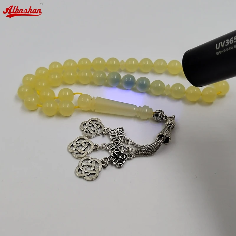 

Tasbih yellow resin Ultraviolet discoloration Muslim bracelet 33 prayer beads arabic accessories islamic Misbaha