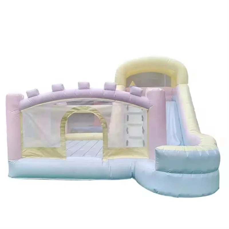 Outdoor colourful  bouncy castle slide inflatable castle children's playground trampoline naughty castle