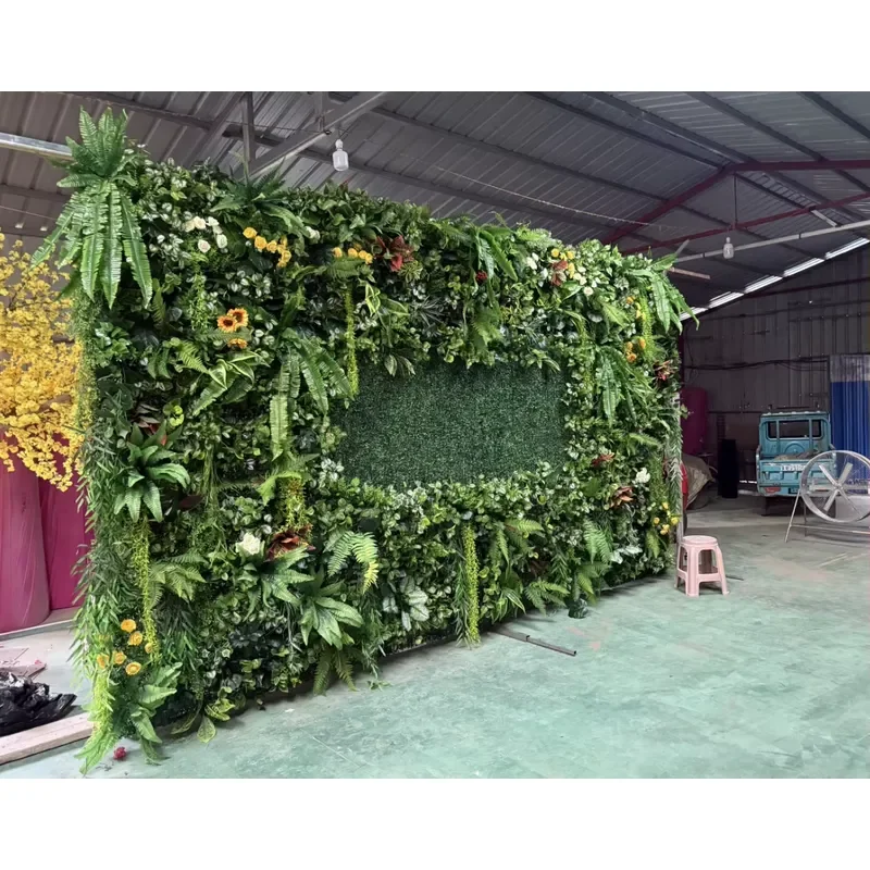 Artificial Green Wall Decorative Outdoor Resistant Grass Boxwood Hedge Decoration Plant Wall VerticalGarden