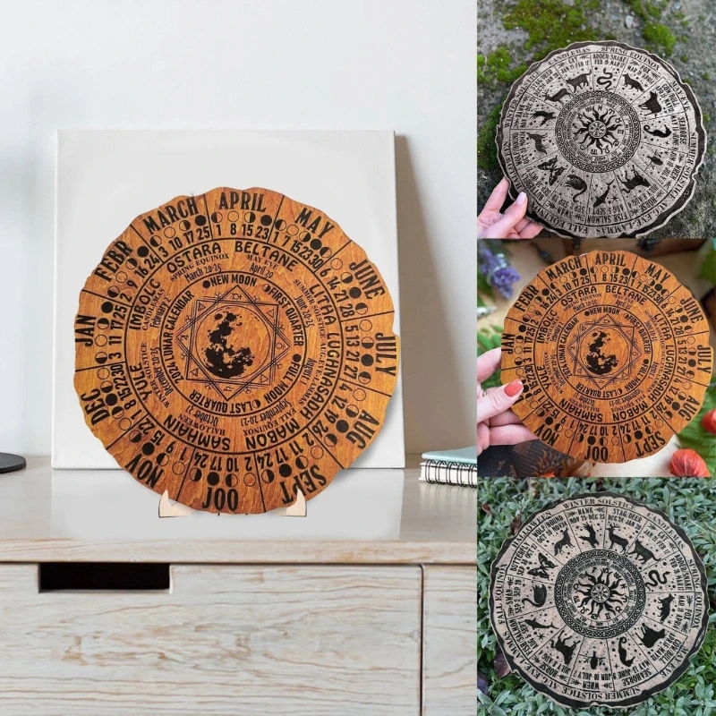 Práctico calendario madera con árbol para organizar tu agenda Brujería