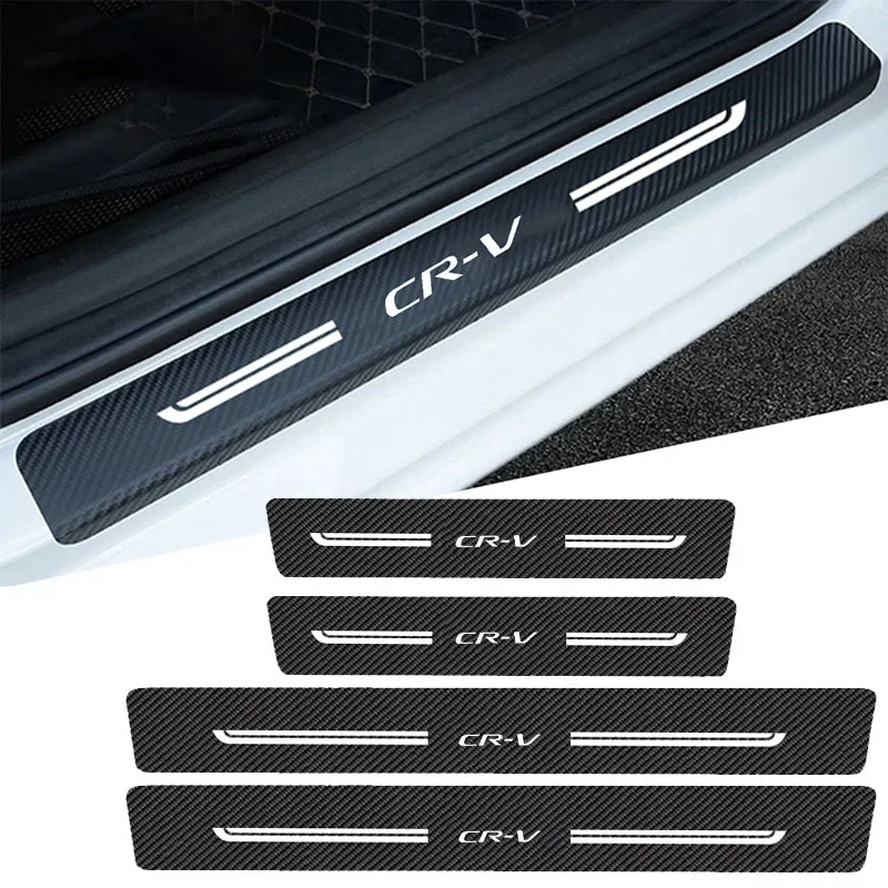 for Honda CRV CR-V 2016 2017 2018 2019 2020 2021 Car Door Sill Protector Rear Trunk Bumper Threshold Stickers Accessories