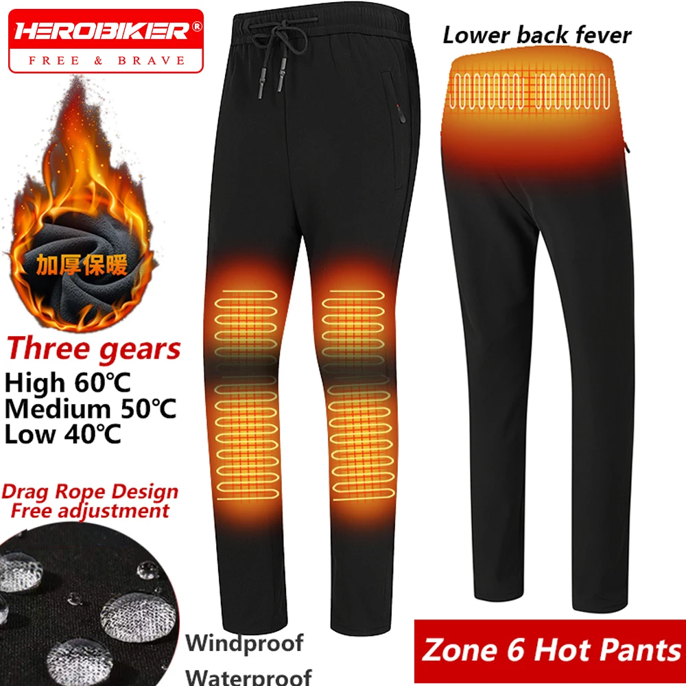 

Heated Pants for Men Women 6 Zones Heating Trousers Electric USB Warm Heated Warm Heating Pants Thick Plush Thermal Casual Pants