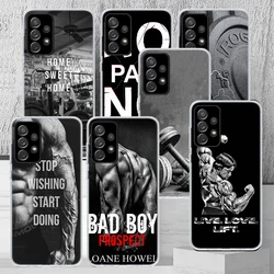 Bodybuilding Gym Fitness Muscle Phone Case Cover For Samsung Galaxy A13 A14 A15 A16 A17 A53 A54 A55 A56 A33 A34 A35 A36 A23 A24