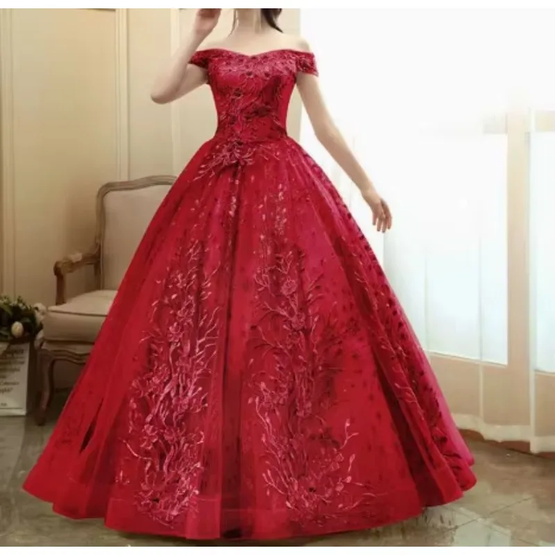 Gold Quinceanera Off the Shoulder Party Prom Sweet 16 Dress Ball Gown Vintage Quinceanera Gown Plus Size Vestidos Ball Gown