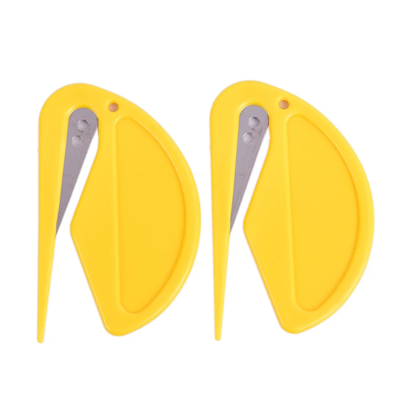 2Pcs/1Pc Plastic Briefopener Mini Sharp Brief Mail Envelop Opener Veiligheid Papers Bewaakt Cutter Blade Kantoor apparatuur