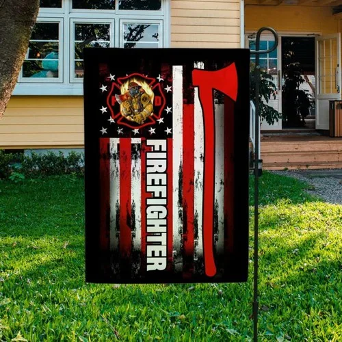 American Firefighter Thin Red Line Outdoor Garden Flag VVL YYX EEZ
