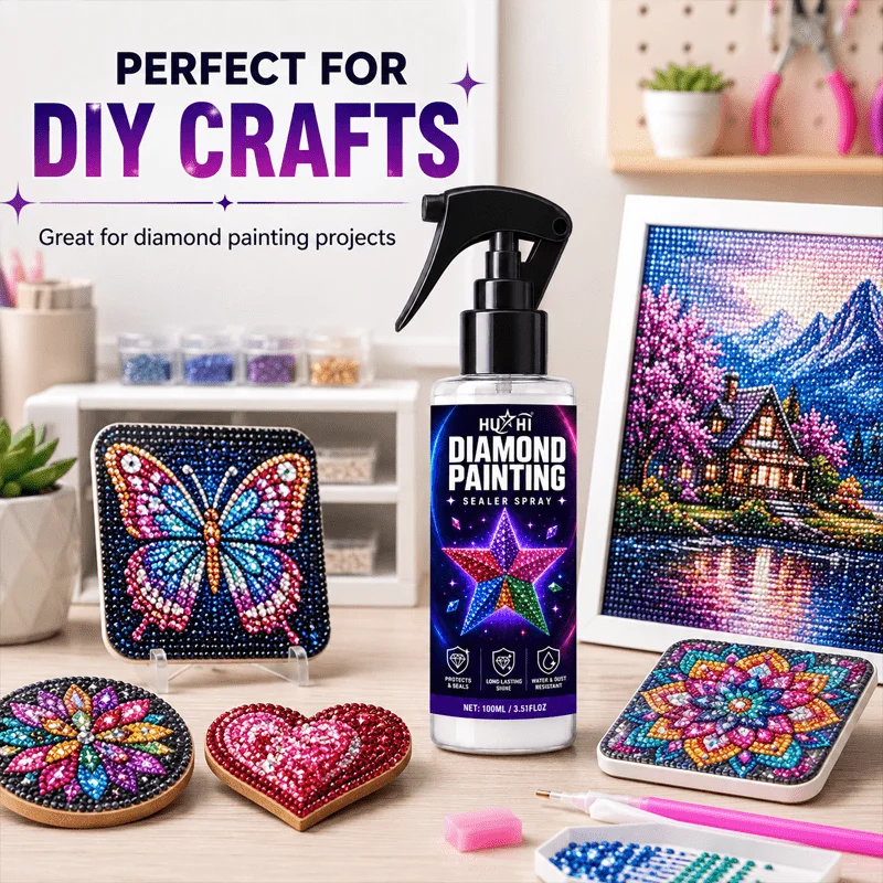 Diamond Painting Sealant Spray, Prevents Diamonds Falling Off, Locks Shine, Anti-Yellowing, Fast Dry, Clear, for Puzzles and DIY