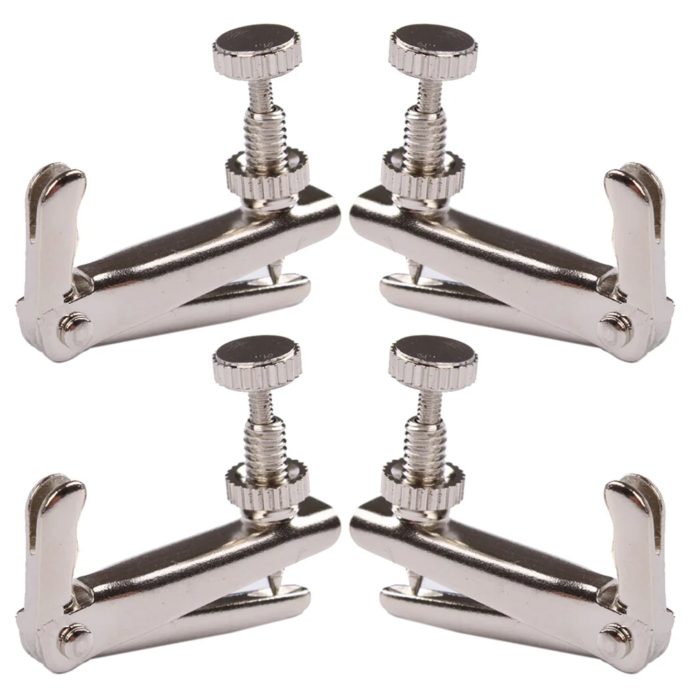 4 Pcs Violin Gear Tailpiece Adjuster Fine Tuner Metal Tuning Instrument Accessories