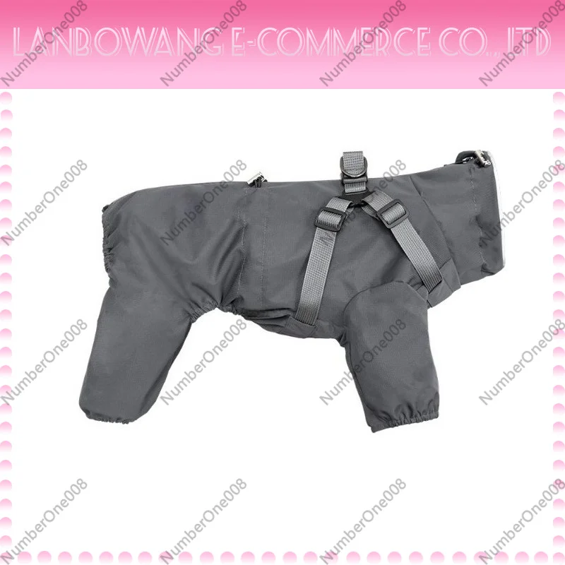 Reflective Waterproof Dog Raincoat Four Legged Outdoor Pet Rain Jacket With Traction Hole For Small Medium Large Dogs