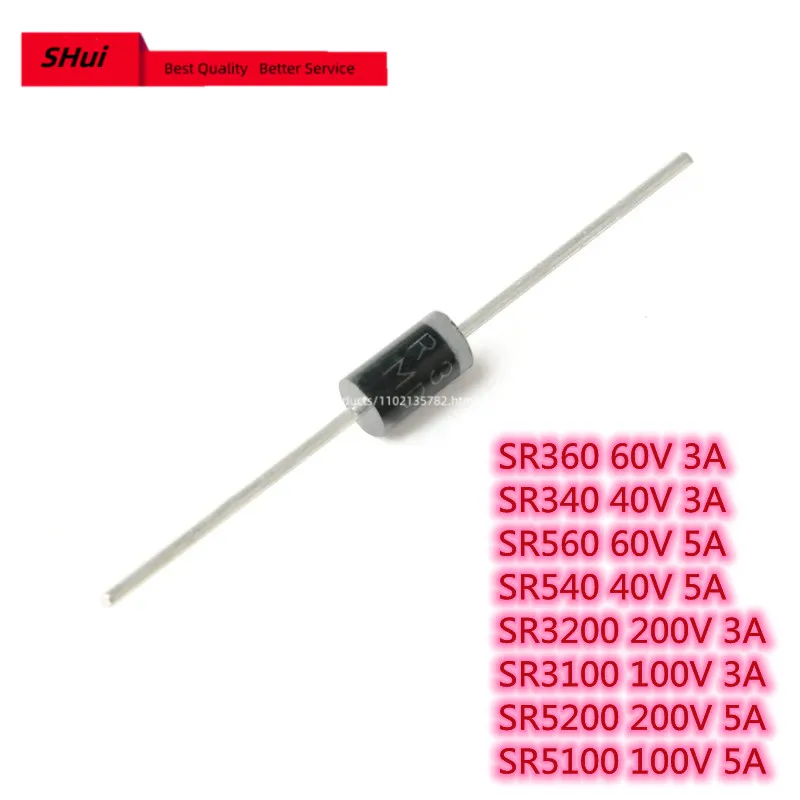 10pcs Schottky Rectifier Diode SR5200 SR5100 SR560 SR540 SR3200 SR3100 SR3100 SR340 DO-201AD Rectifier Original MDD