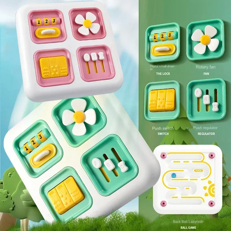 

New 6 in 1 Montessori Educational Toys Sensory Busy Board Baby Practice Skills Drawer Mirror Fidget Educational Toy for Girl Boy