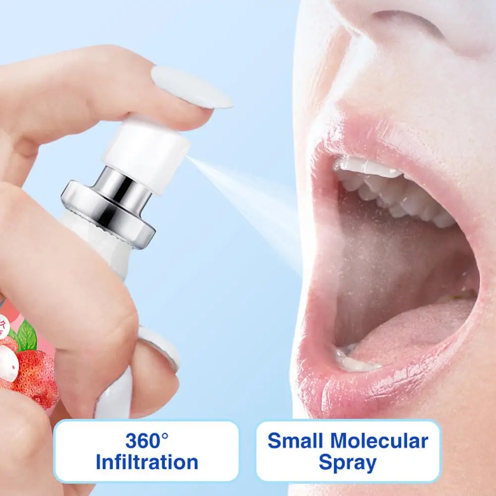 20ml Fresh Lasting Mouth Spray Mouth Freshener Oral Odor Treatment Oral Remove Bad Breath Fruit Litchi Peach Flavor