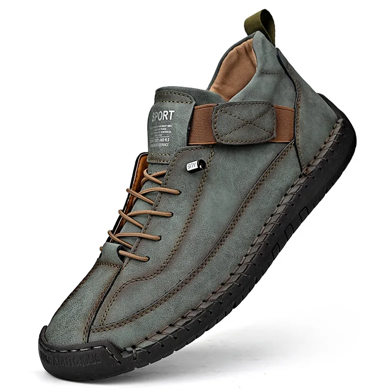

Handmade Leather Men Shoes Casual Slip On Loafers Breathable Leather Shoes Flats Fashion Moccasins Tooling Shoes Plus Size 48