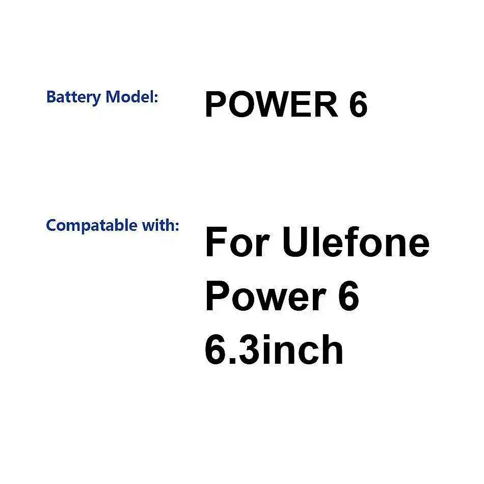 

Аккумулятор мобильного телефона с быстрой зарядкой для Ulefone Power 6 6,3 дюйма 6350 мАч