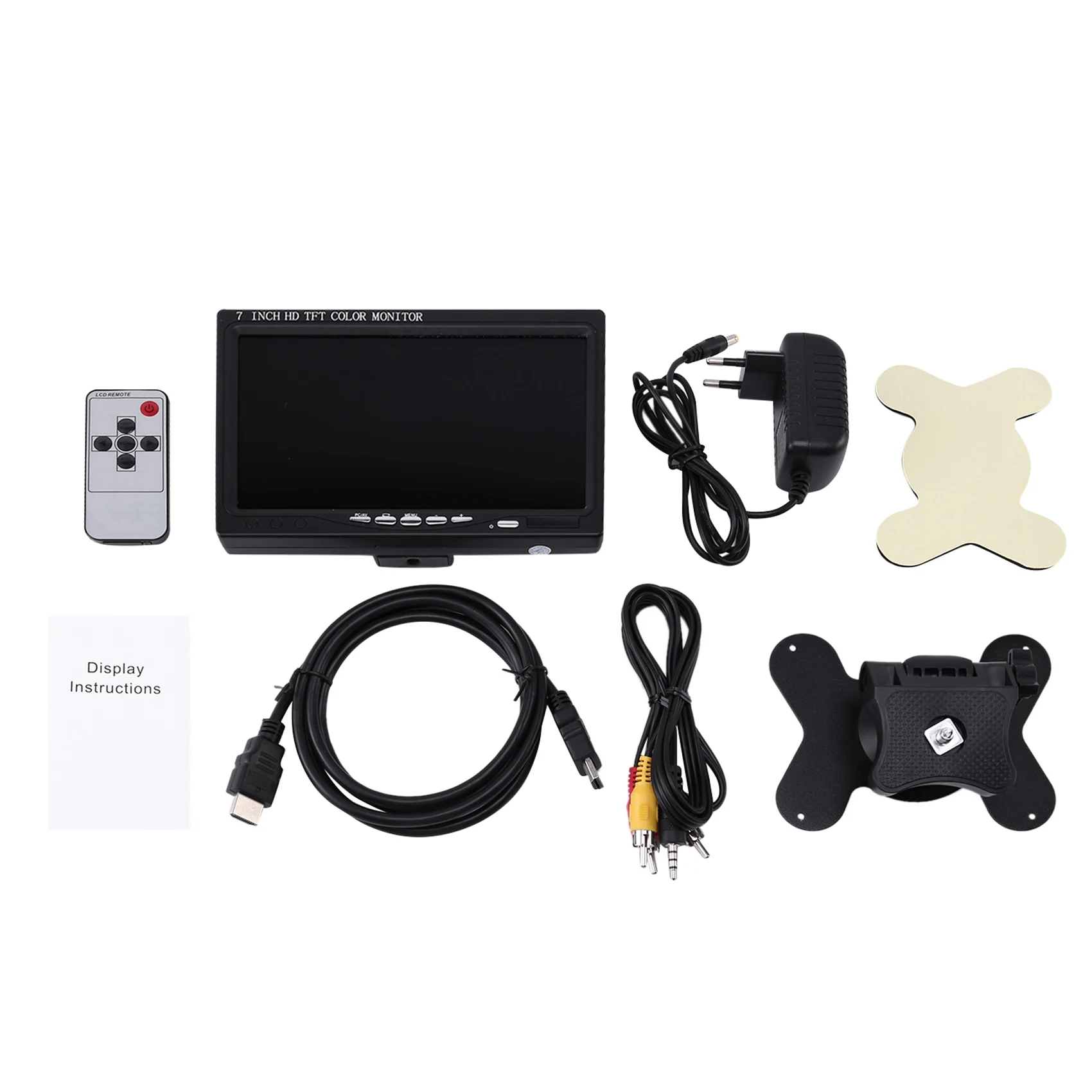 B63B-7 Inch Portable Monitor 1024X600 Display -Compatible/VGA/AV Photography Monitor EU Plug