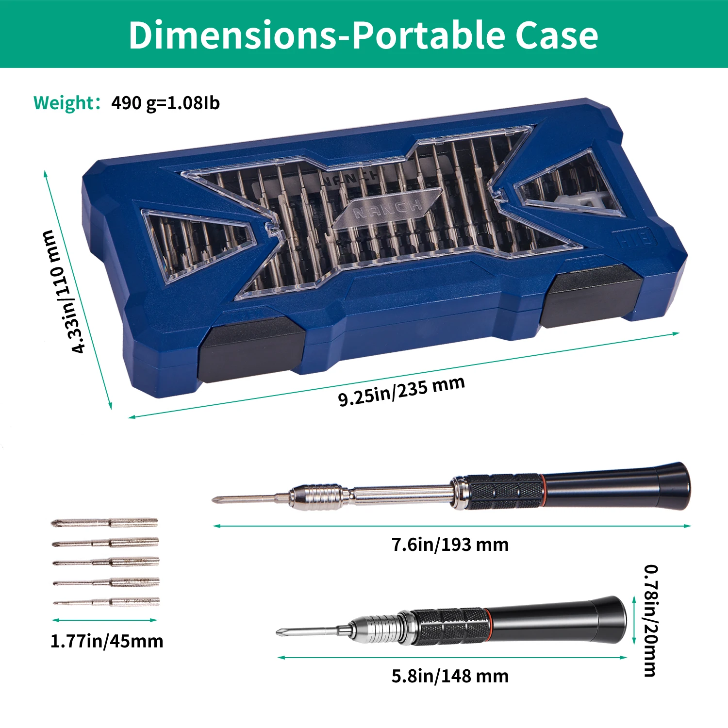 Nanch-Jeu de tournevis de précision, 55 en 1, pour ordinateur, électronique, montre, outil de réparation pour ordinateur portable, PC, matin