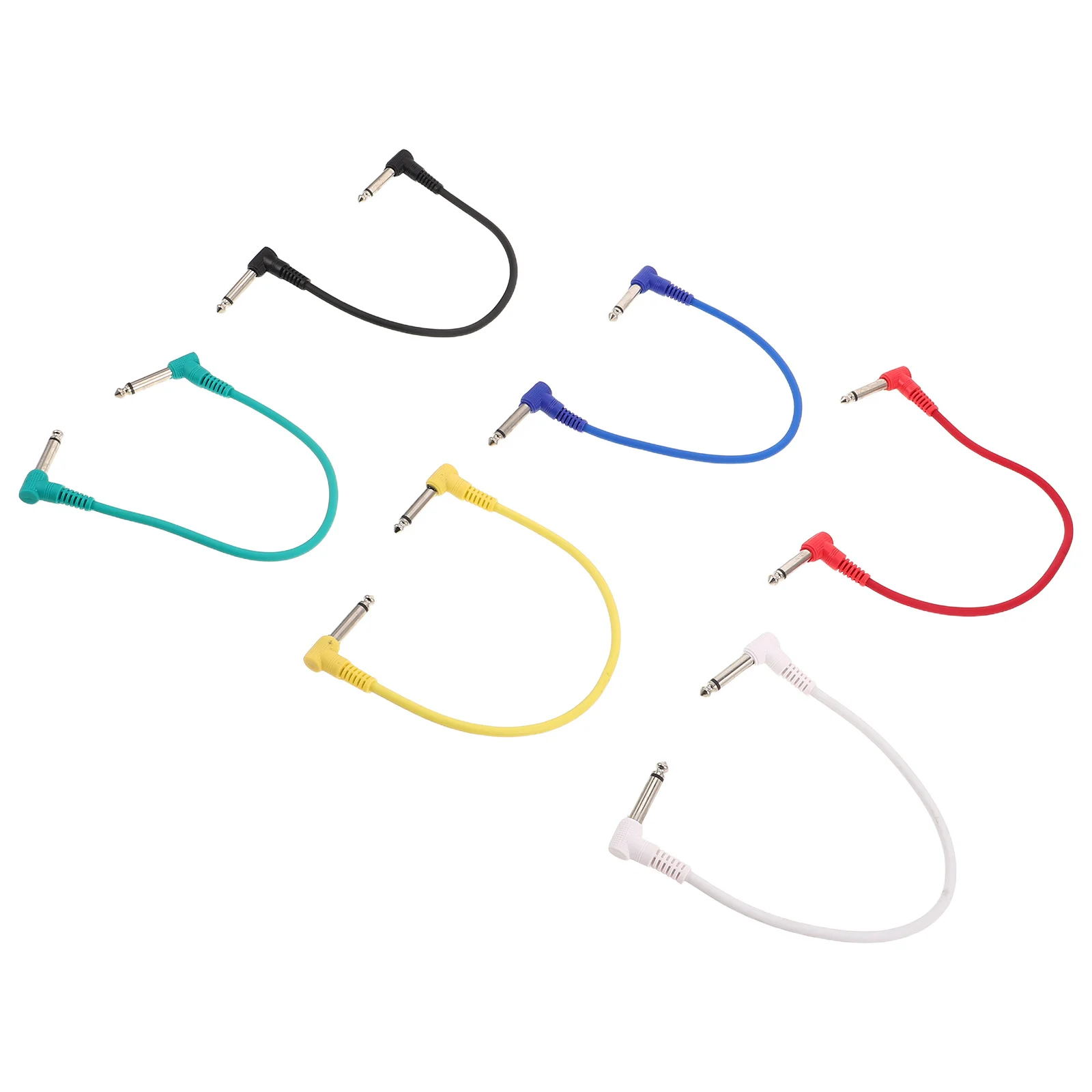 6 szt. Krótki kabel połączeniowy do gitary elektrycznej, 30 cm, kabel audio do pedałów, redukcja szumów, połączenie efektów, przewód do wzmacniacza gitarowego