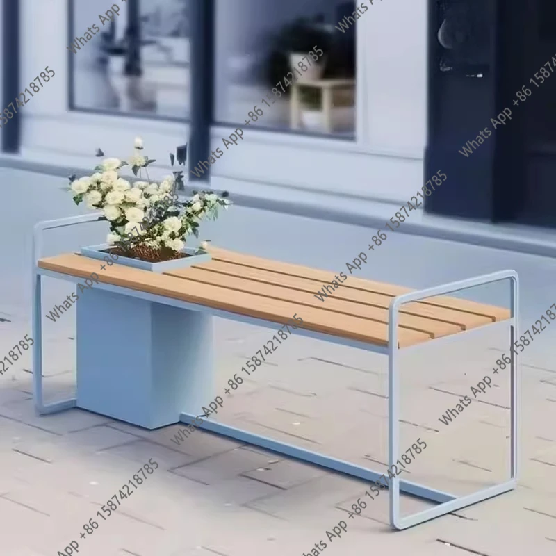 

Уличная кованая скамья-кашпо для цветов, комбинированная с цветочным вазоном, на заказ, для кофейни, чайной, стол и стулья, скамья для отдыха