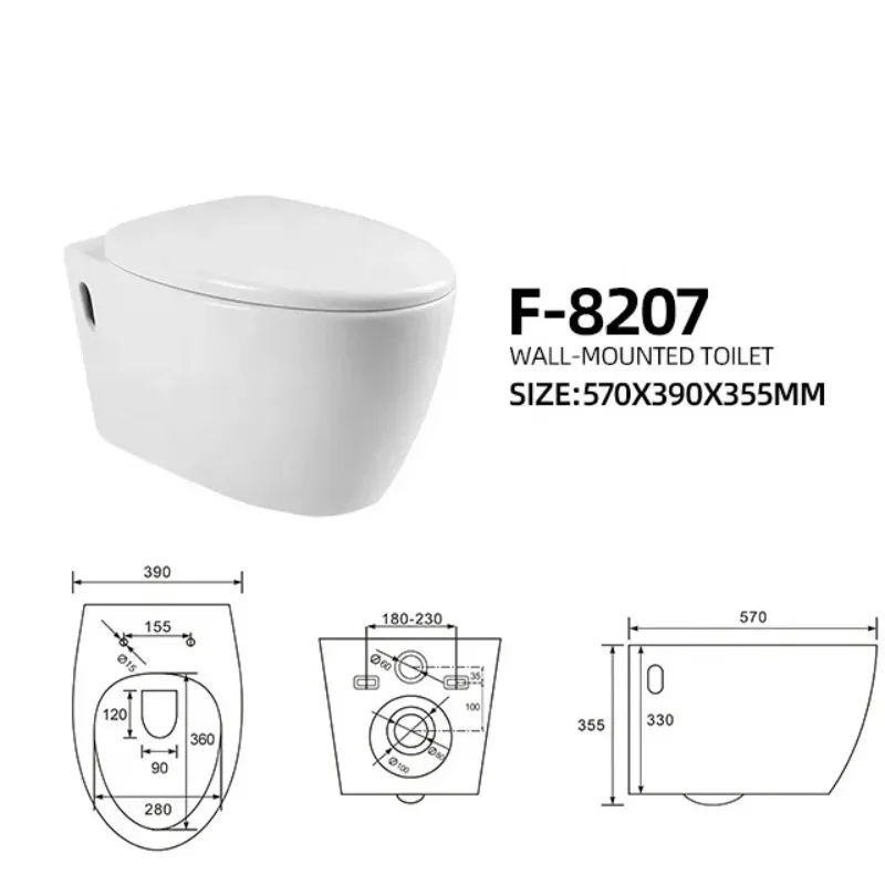 

Европейские роскошные ванные комнаты без оправы, настенные туалеты, керамические гигиенические настенные туалеты, ванная комната