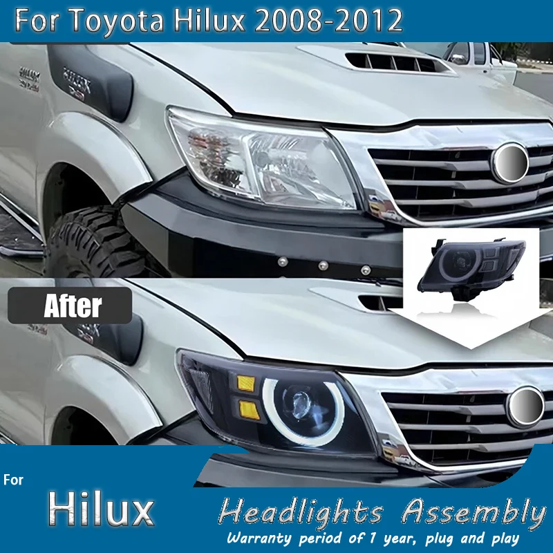 

Car LED Headlights For TOYOTA HILUX VIGO 2008-2014 Defender Style Full LED Assembly Upgrade Projector Lens Accessories Kit