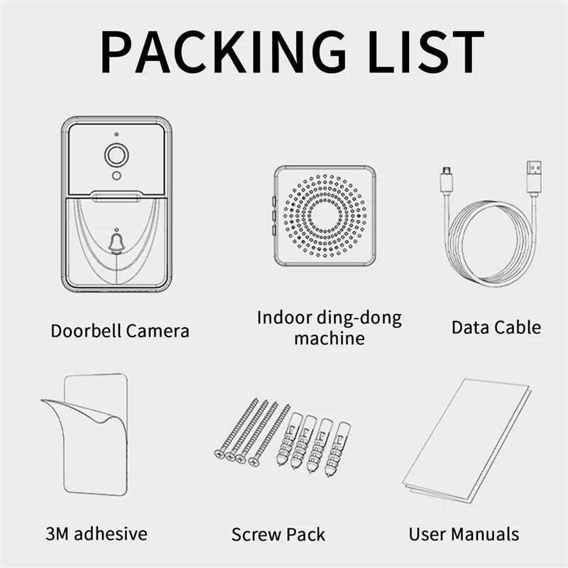 Video Doorbell Smart Doorbell Wifi Wireless Chime Bell Home Security Alarm Night Vision Remote Monitoring Camera