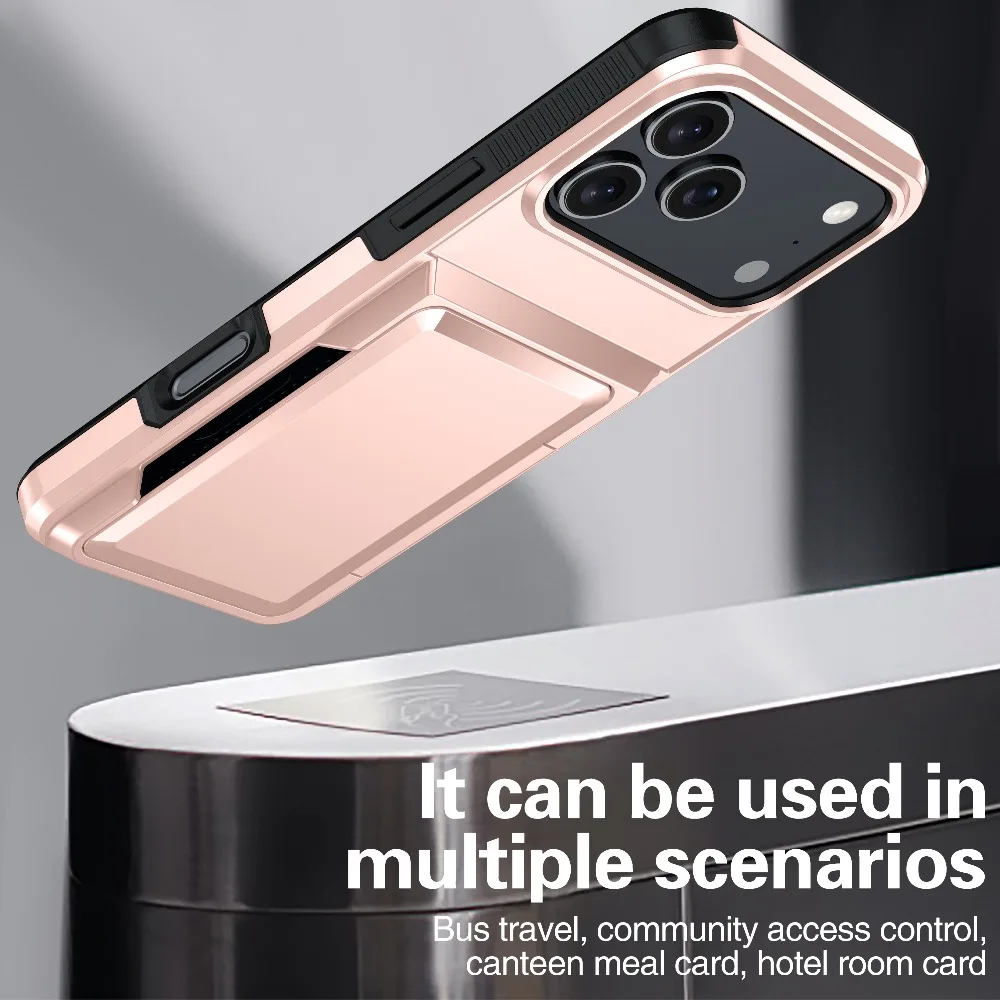 New Style Flip Card Pocket Phone Case for iPhone 11-17 Pro Max Plus - 2-in-1 Wallet Protective Cover, Anti-Scratch Shockproof