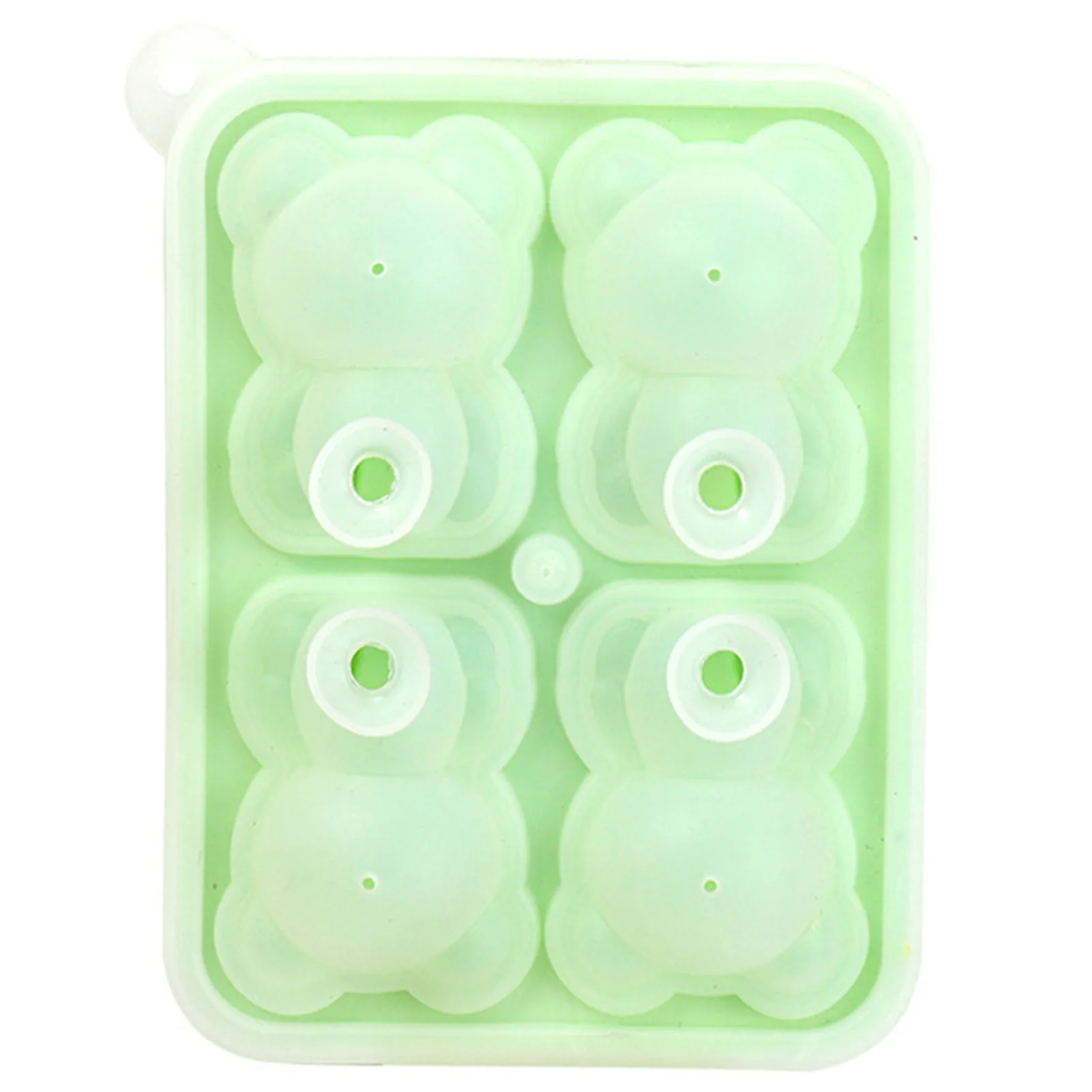 Bear Ice Cube Tray 4 Holes Non-stick BPA Free Ice Cube Mold for Cocktails Whiskey Drinks