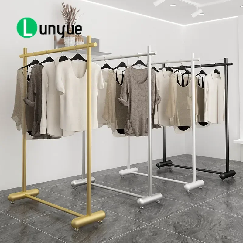 Nordic Light Luxury Floor to Ceiling Clothing Rack Simple Women and Kids Garment Display Stand for Boutique Store Hanging
