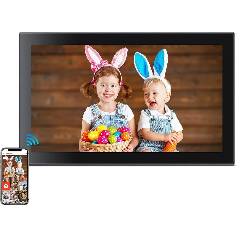 Equipped with 1080P IPS touch screen HD display, 21.5-inch large digital photo frame, 32GB WiFi photo frame