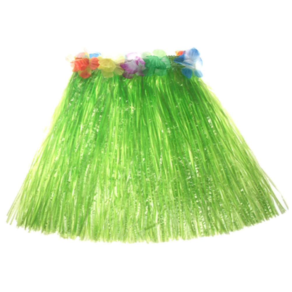 6 ชิ้นเต้นรําเครื่องแต่งกายเด็กกระโปรงหญ้าฮาวายกระโปรงหญ้าชุดชุดปาร์ตี้ Tropical อุปกรณ์เสริม