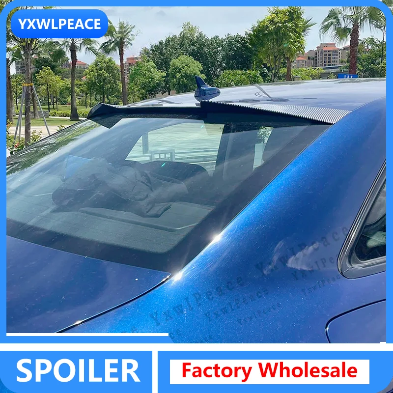 

For Audi A3 S3 8V Sedan 2014-2020 ABS Gloss Black / Carbon Fiber Look Rear Roof Window Spoiler Wing Body Kit Accessories