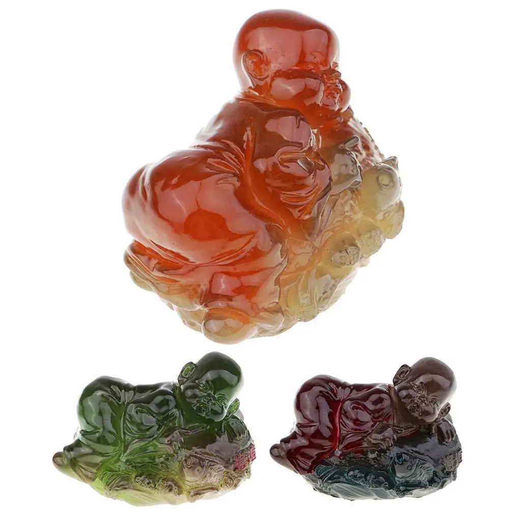 MagiDeal Resin Color-Changing Statue Chinese Buddha Figurine Feng Shui Lucky Tea Pet A