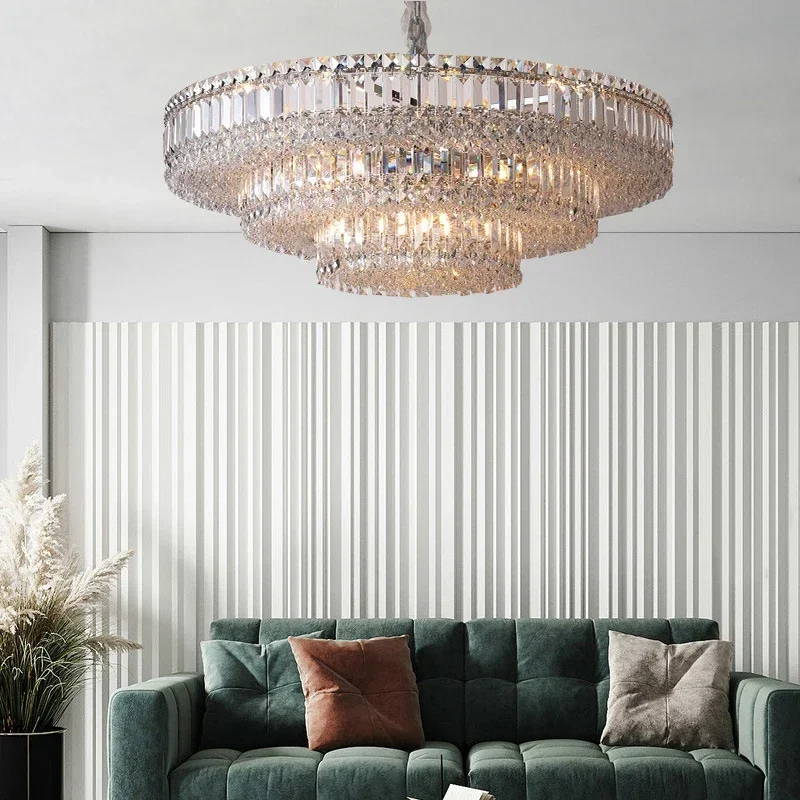 Italian Style Hotel Lobby Crystal Pendant Lights Designer Villa Luxury Pendant Lights Living Room Indoor Lighting Lampadari HBCL