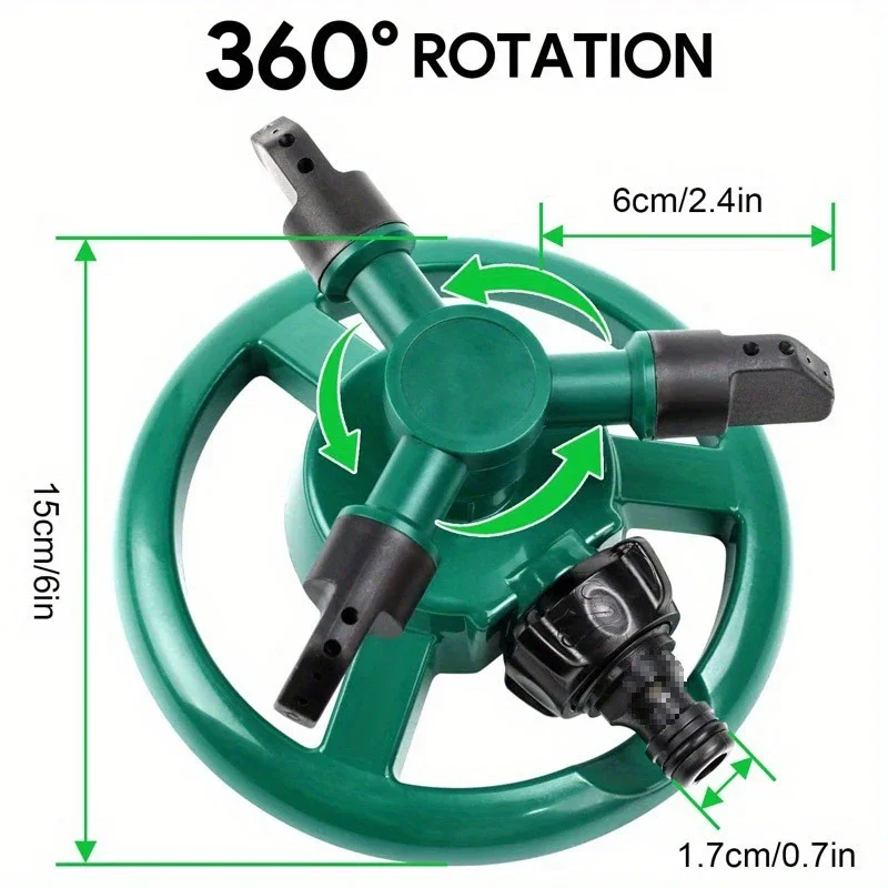 1/2Pcs 자동 물 스프레이, 360도 회전 정원 잔디 스프링클러, 관개 도구