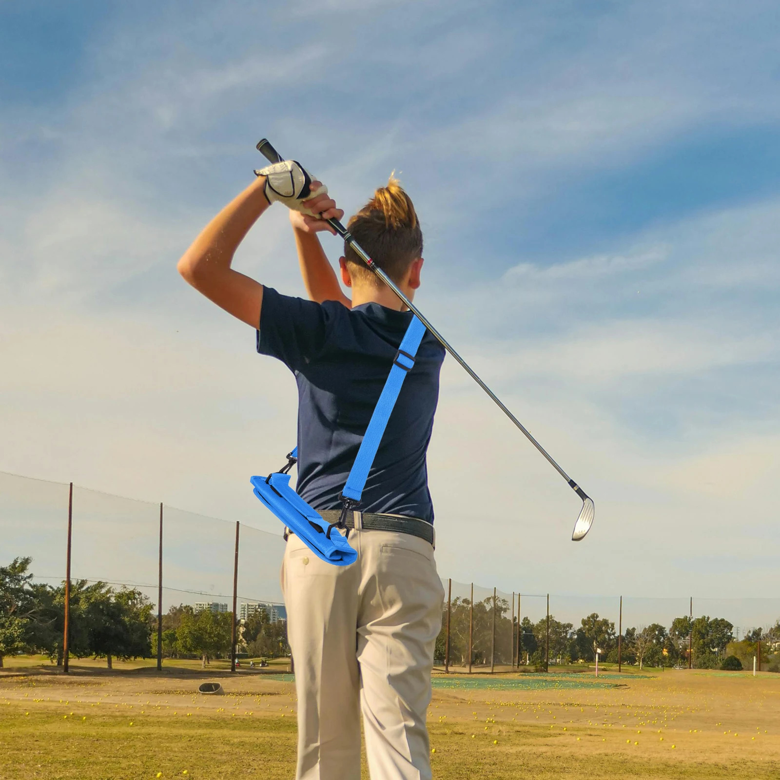 

1pcs Golf Club Bag Large Capacity Mini Foldable Travel Case Portable Storage Solution for Men Adjustable Strap