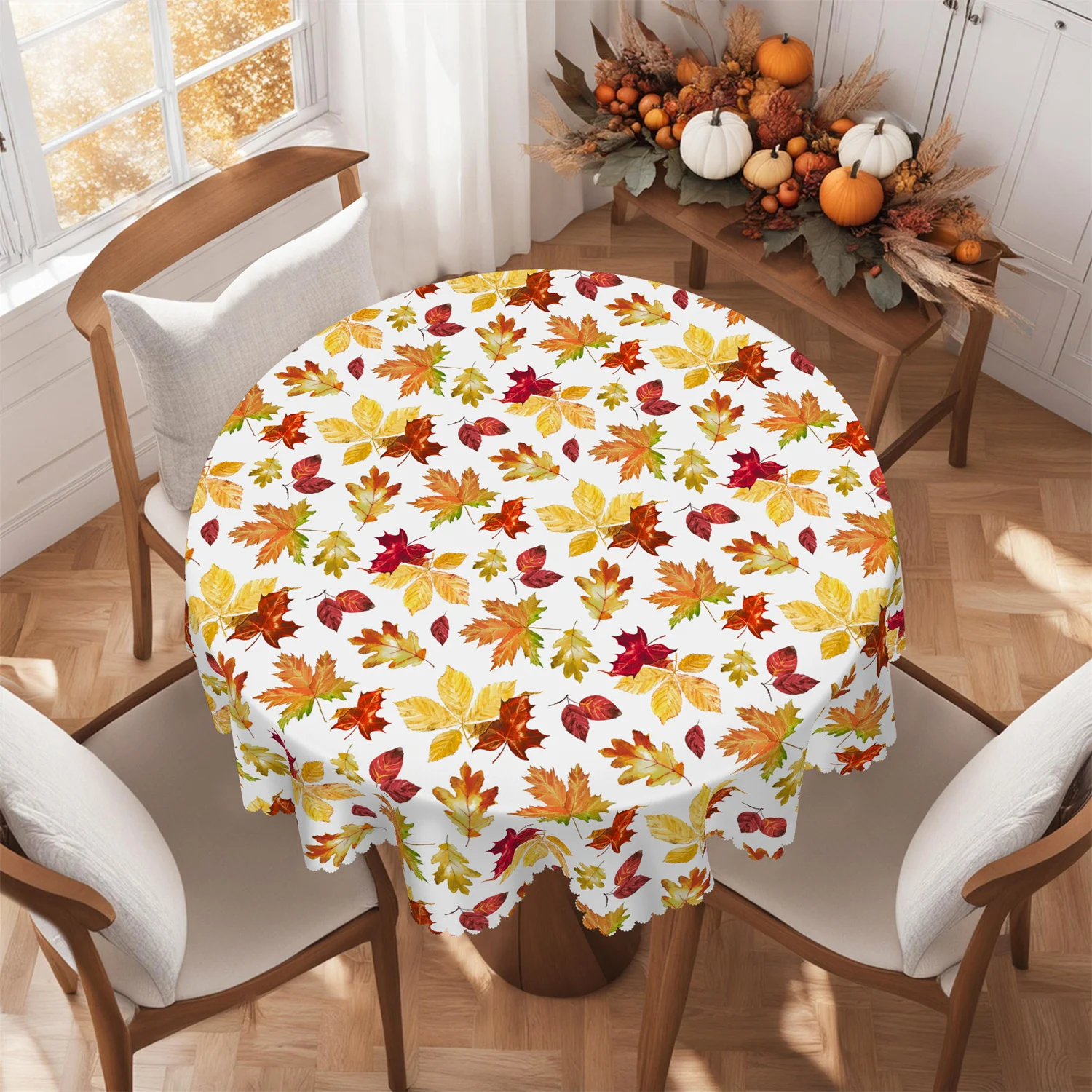 Maple leaf autumn tablecloth, 1 pack, suitable for Thanksgiving table party and outdoor decorationzyc