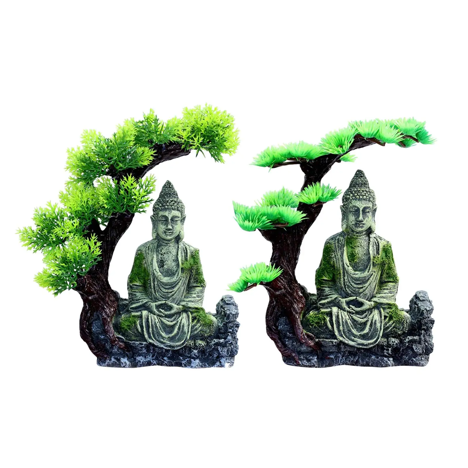

Delicate Meditating Buddha Statue Aquarium Fish Tank Home Desktop Ornaments